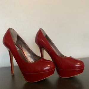 Steve Madden red leather heels size 7.5